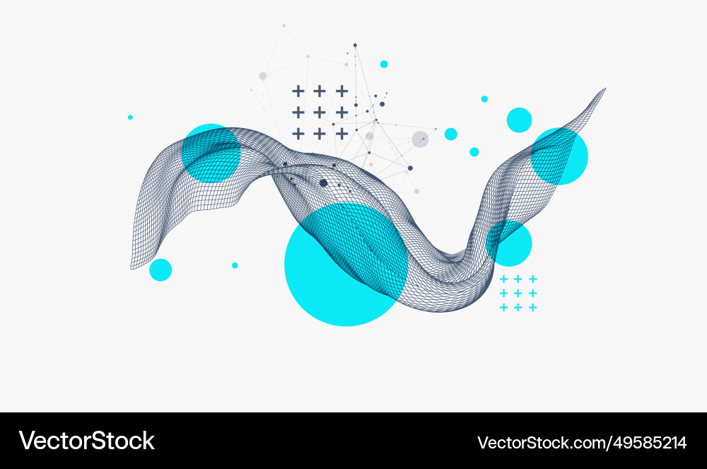 Abstract wave is made in a frame style template Vector Image