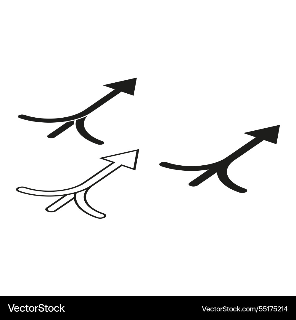 Branching arrow icons multiple direction symbol Branching arrow icons multiple direction symbol vector image