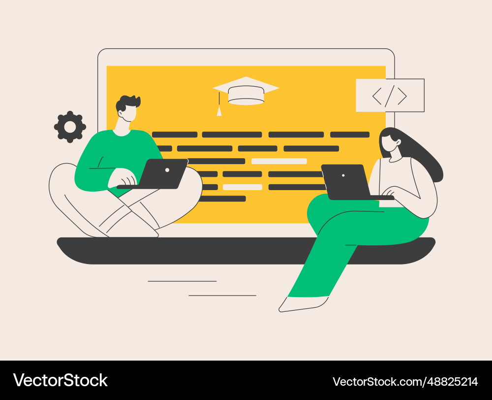 Coding workshop abstract concept Coding workshop abstract concept Vector Image