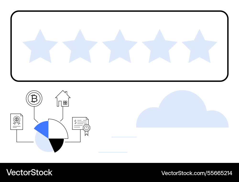 Digital rating system with five stars blockchain Vector Image