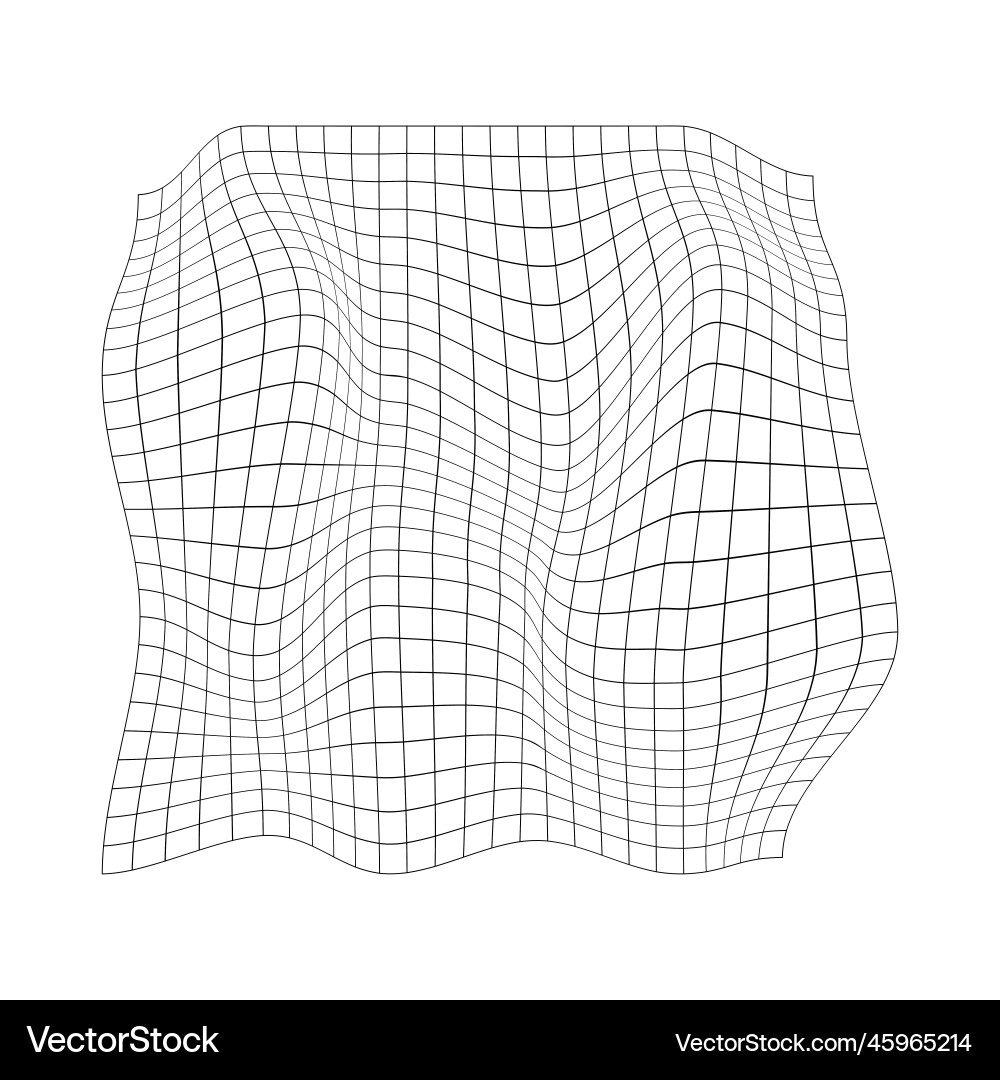 Distorted grid surface mesh warp texture Vector Image
