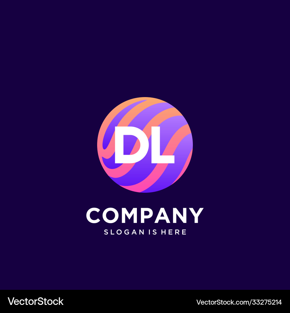 Dl initial logo with colorful template Vector Image