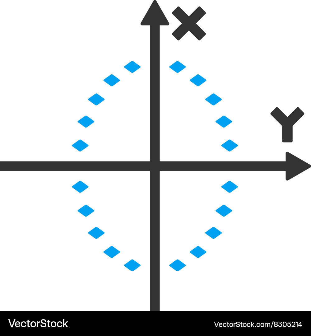 Dotted ellipse plot toolbar icon Vector Image