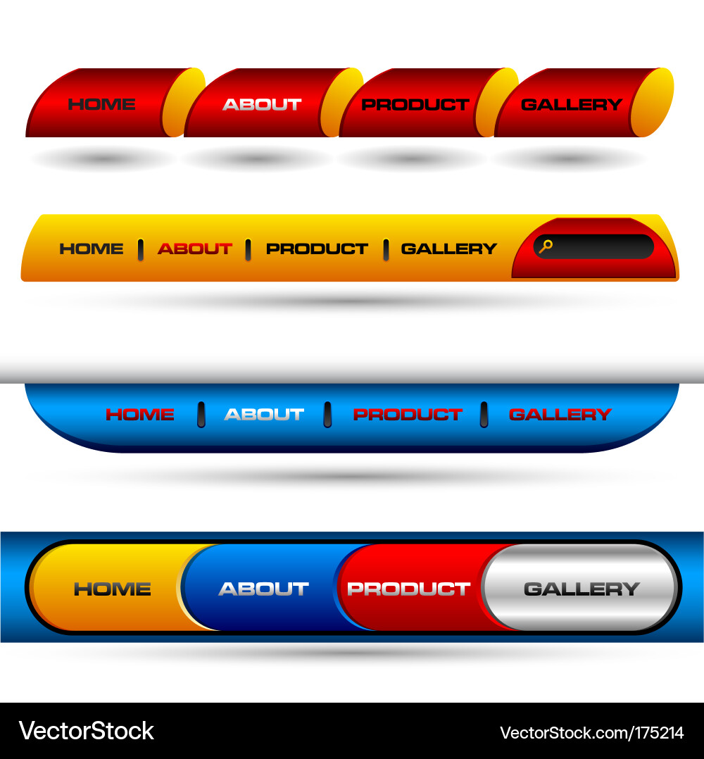 Editable website buttons Vector Image