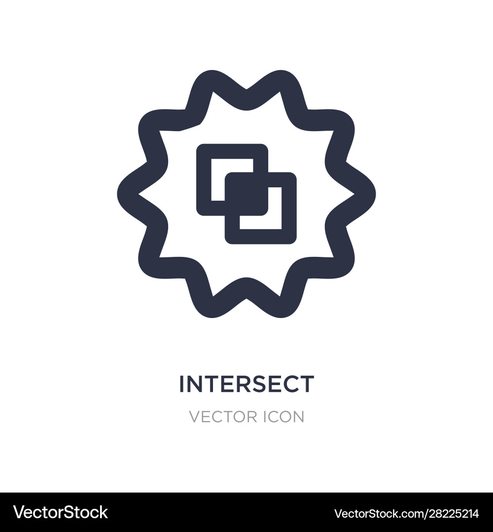 Intersect icon on white background simple element Intersect icon on white background simple element vector image