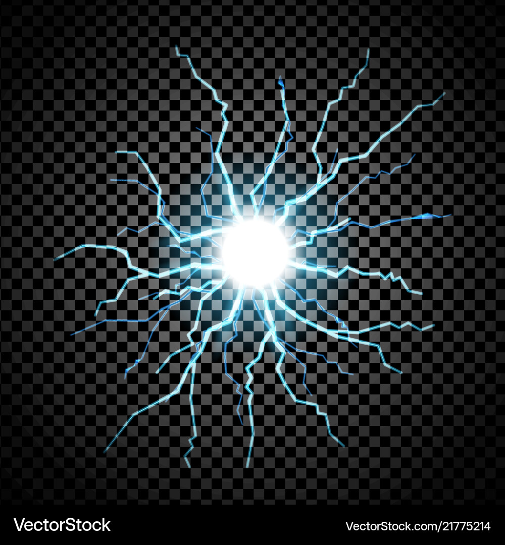 Lightning flash on transparent background Lightning flash on transparent background vector image