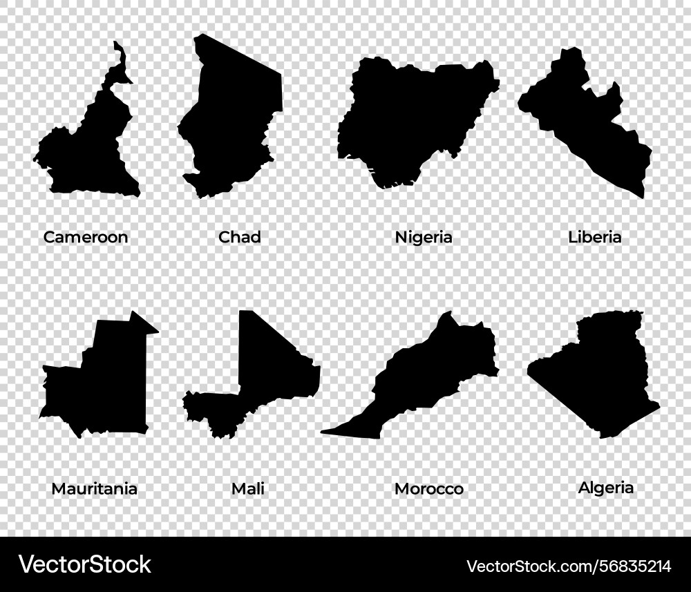 Map shape collection transparent background Map shape collection transparent background vector image