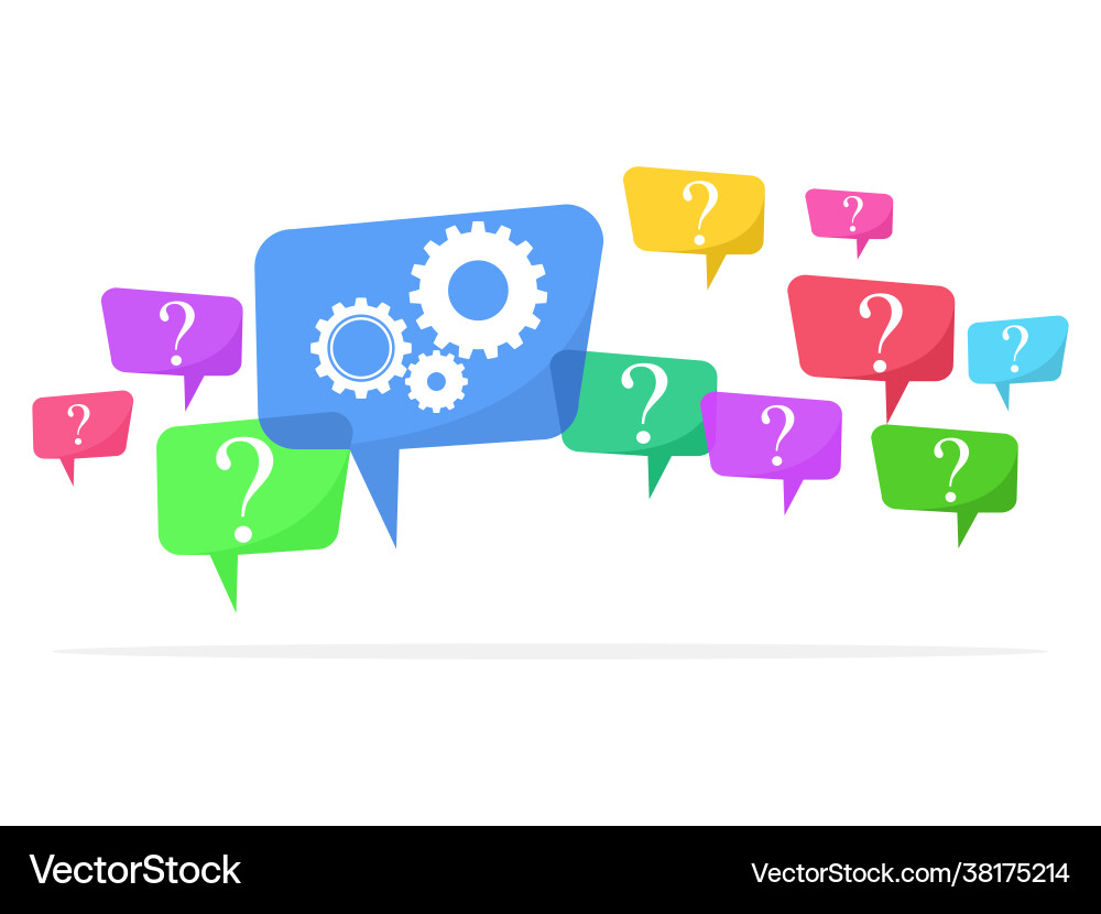 Question marks in speech bubbles and problem Vector Image