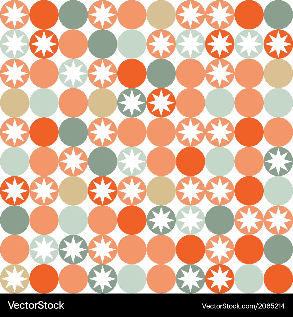 Retro seamless pattern with circles and stars Vector Image