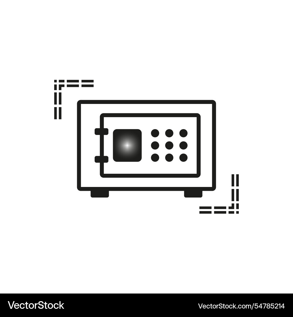 Safe with keypad secure storage symbol black Safe with keypad secure storage symbol black Vector Image