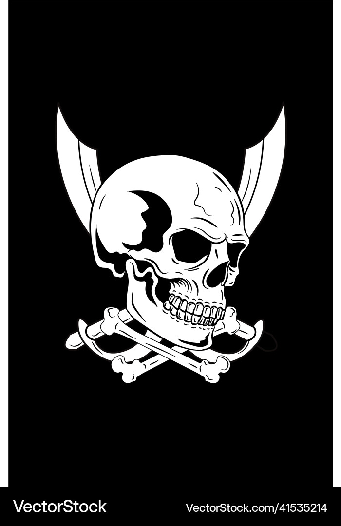 Skull with Crossbones and Sword Vector Image