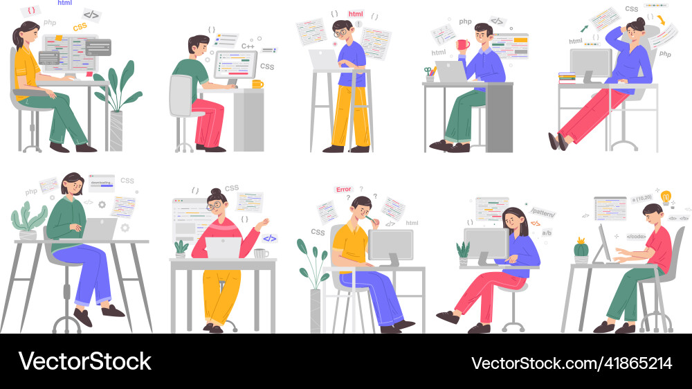 Software developing website programmers and web Software developing website programmers and web vector image