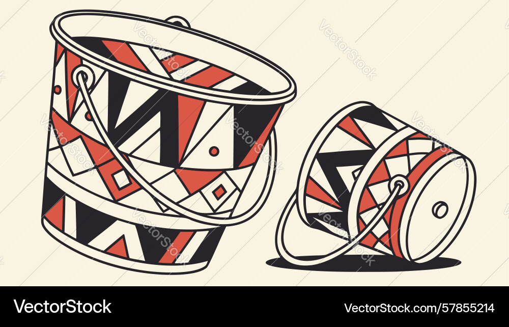 Two abstract geometric buckets design generative Vector Image