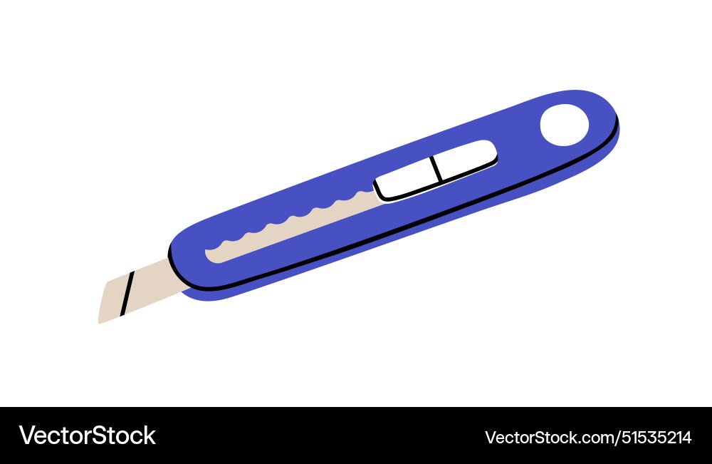 Utility knife box cutter tool with sharp Utility knife box cutter tool with sharp vector image