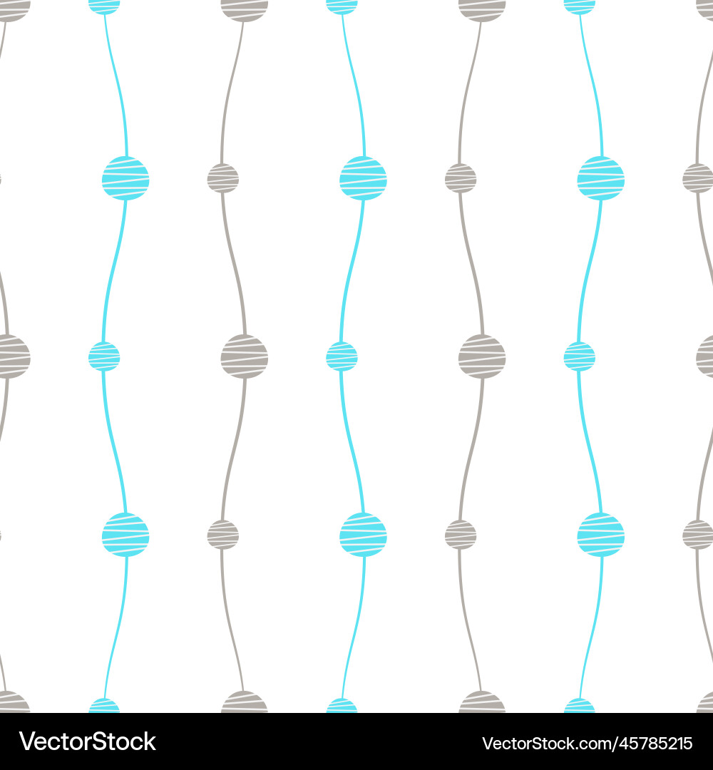 Abstract seamless pattern waves with circles vector image