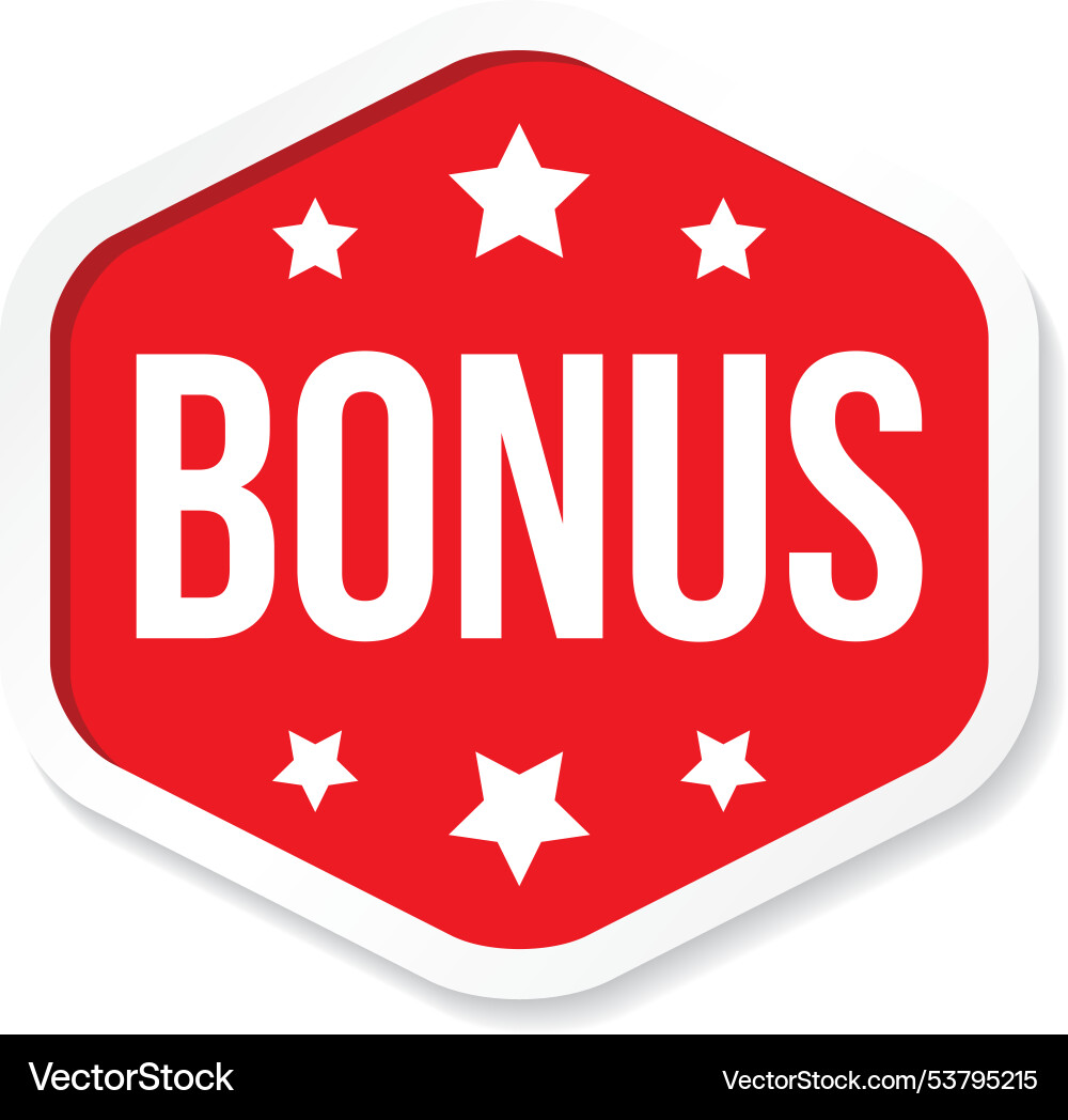 Bonus box tag design template for rounded shape vector image