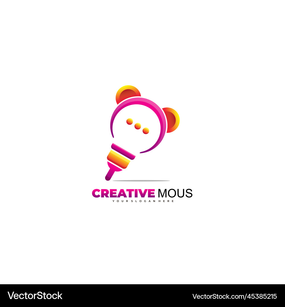 Bulb mouse logo with message design icon template Bulb mouse logo with message design icon template vector image