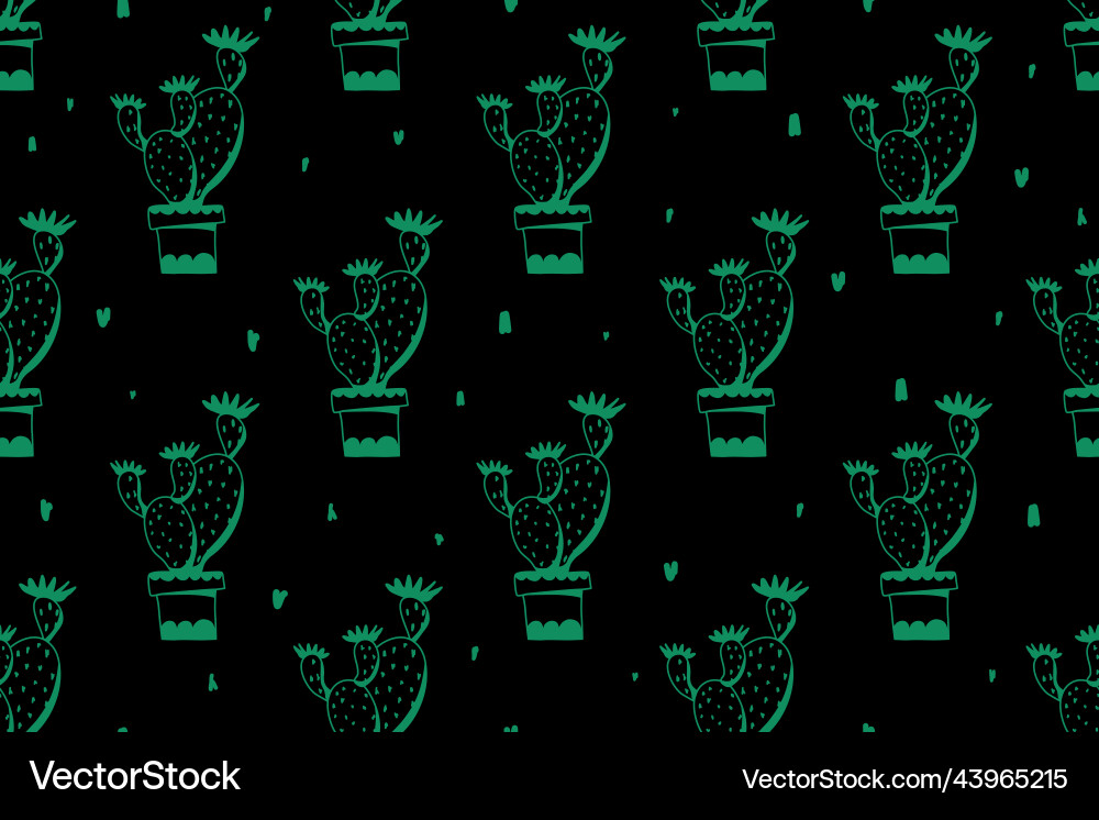 Cacti seamless pattern background Vector Image
