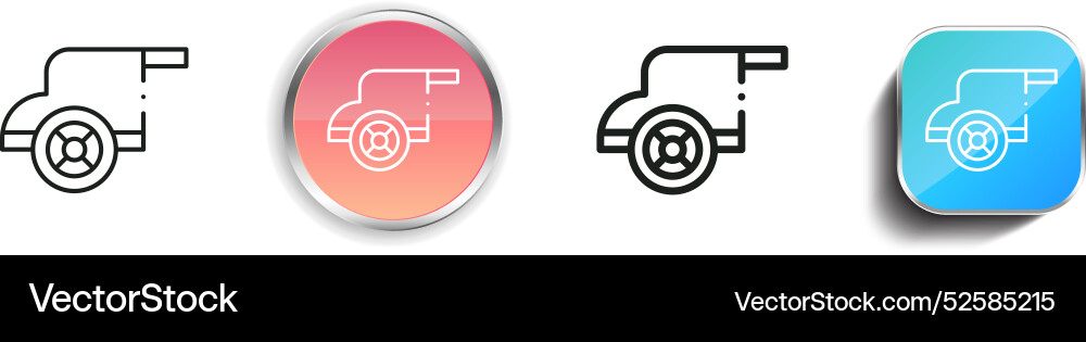 Chariot icon thin linear regular and button style Chariot icon thin linear regular and button style Vector Image
