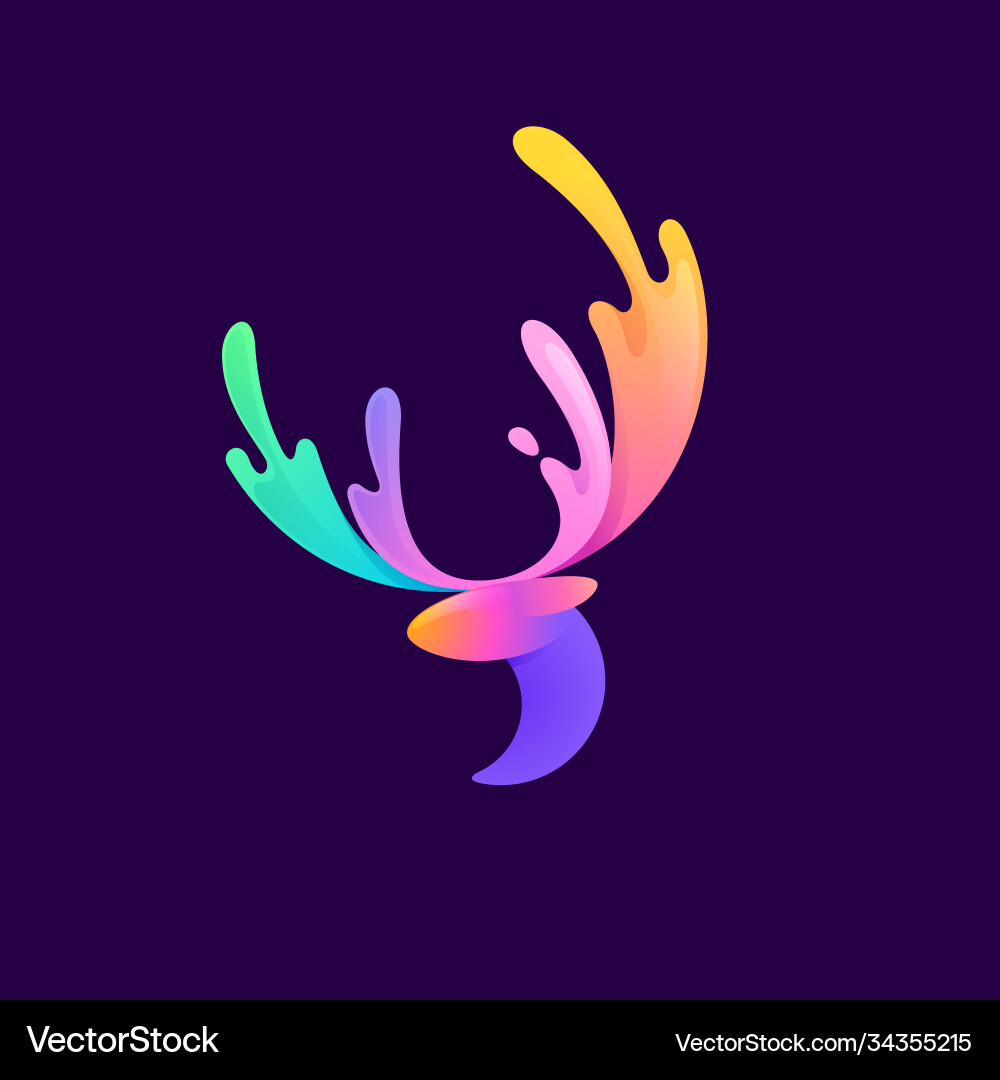 Colorful Deer Gradient Character Vector Image