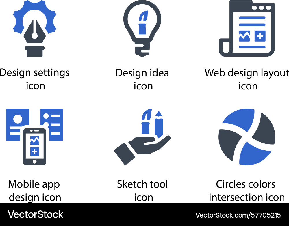 Design-Einstellungen Idee Weblayout App vektorbild
