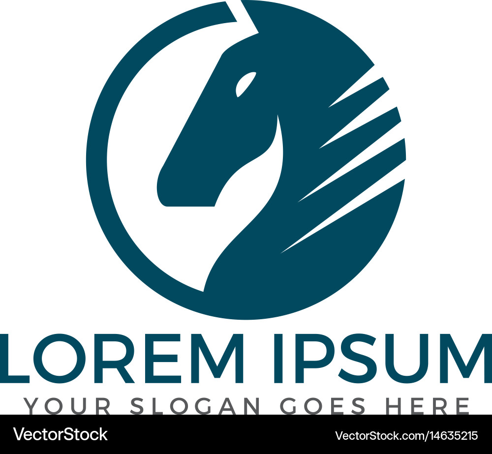 Elegant Horse Head Logo Vector Image