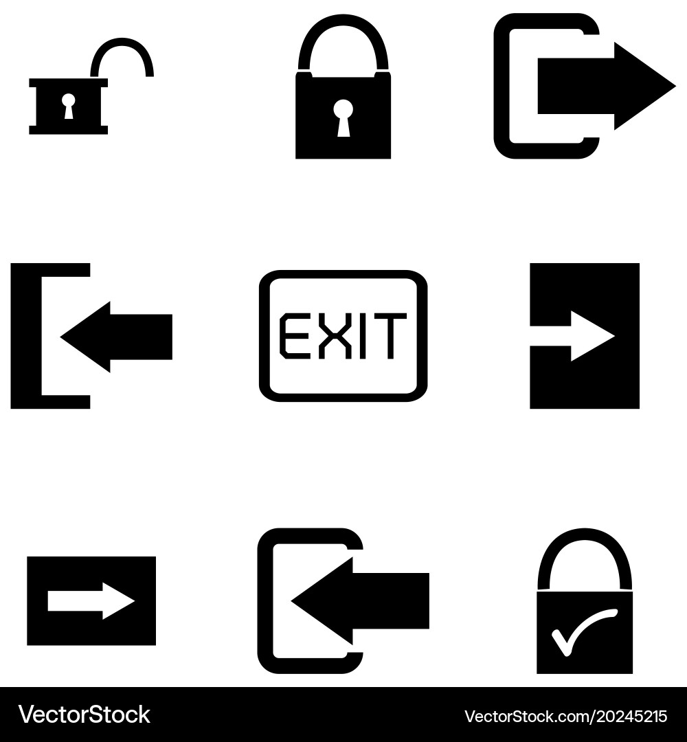 Exit icon set vector image