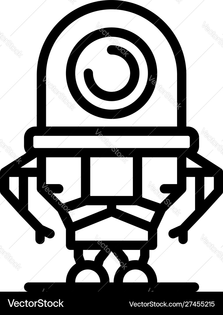 Fear robot icon outline style Vector Image