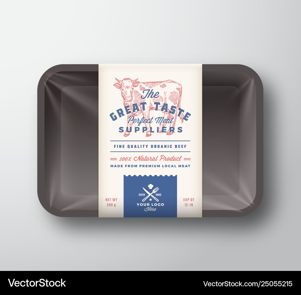 Great taste beef abstract meat plastic Great taste beef abstract meat plastic vector image