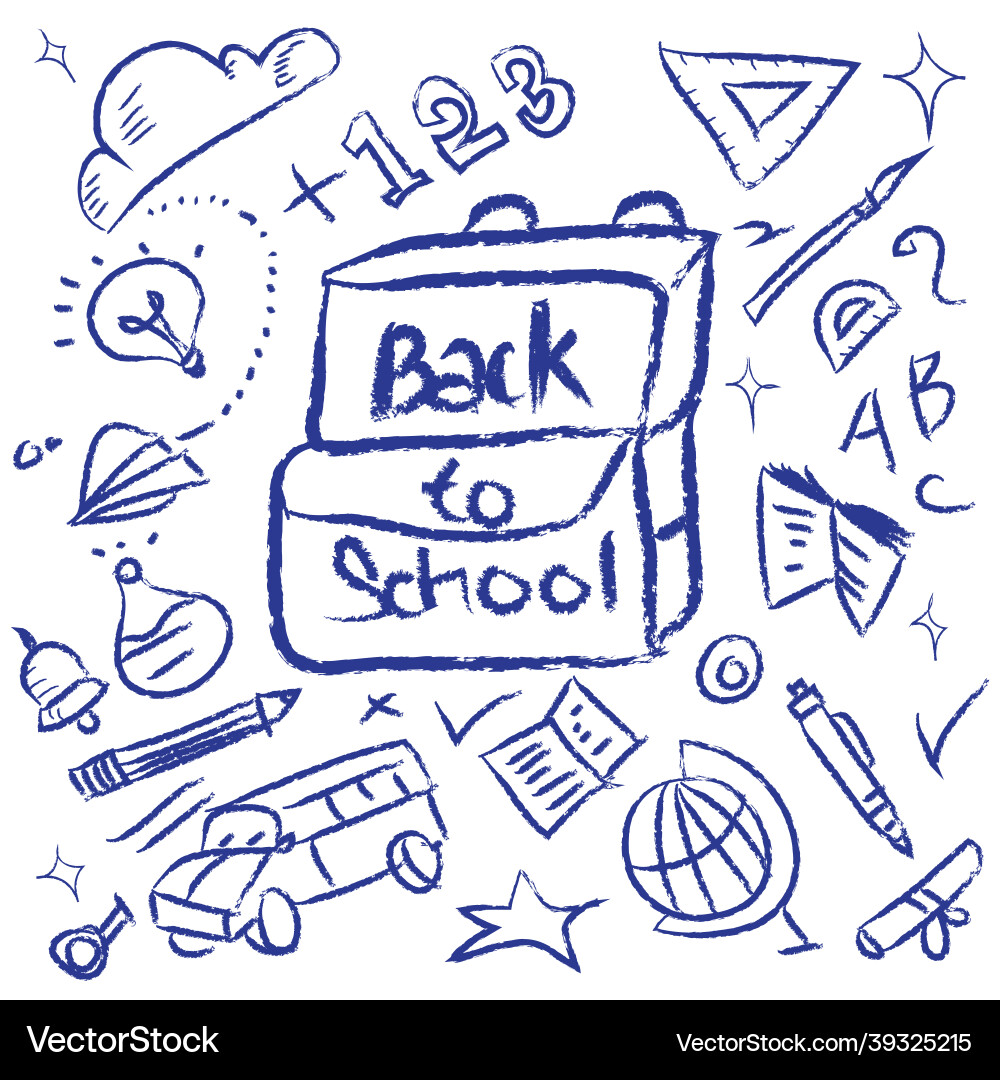 Hand-Drawn Back to School Icons vector image