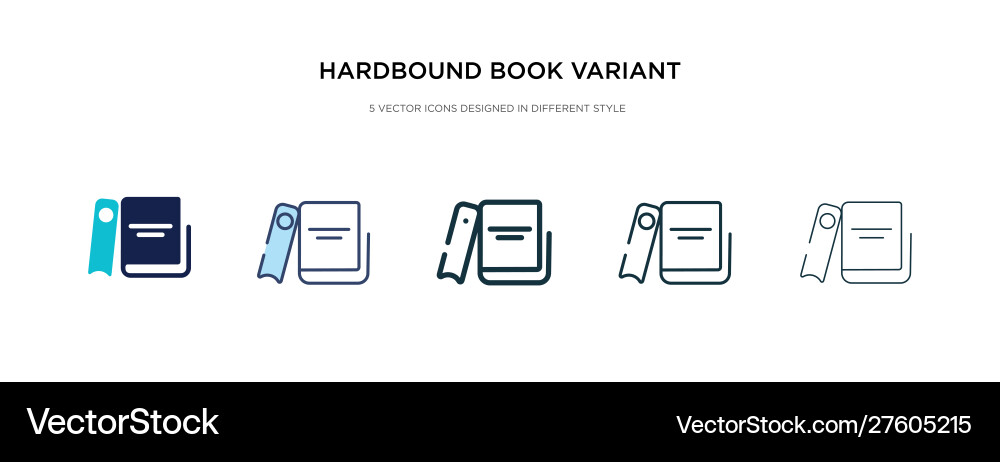 Hardbound book variant icon in different style vector image