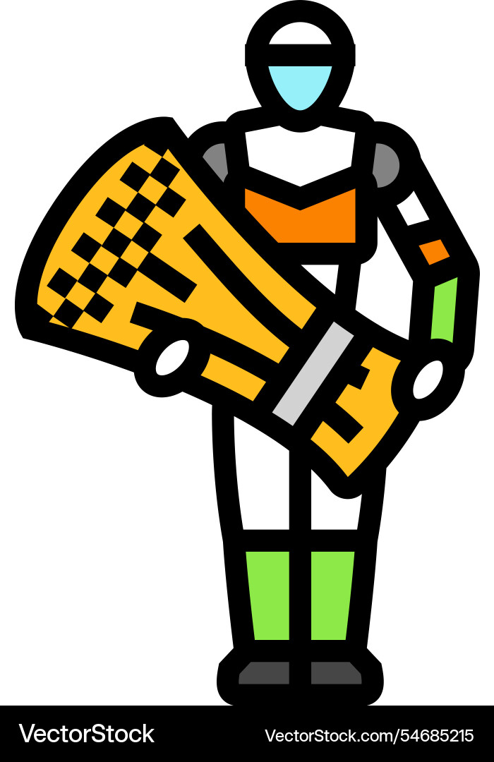 Harvesting robot color icon Vector Image