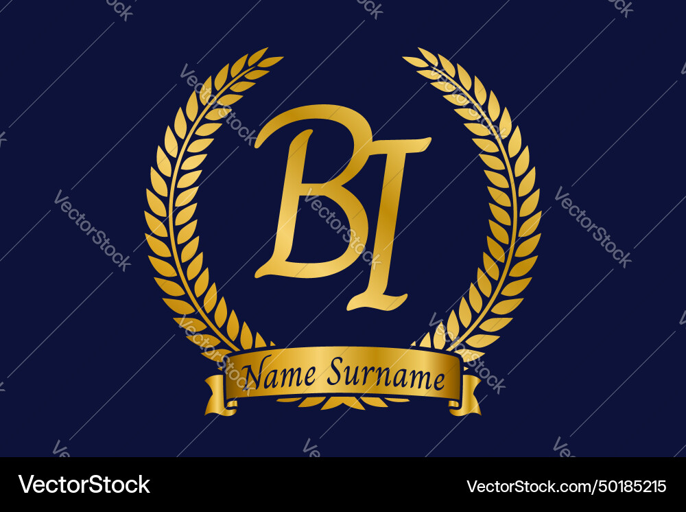 Initial letter b and i bi monogram logo design Vector Image