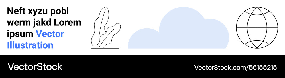 Minimal abstract design with globe cloud Minimal abstract design with globe cloud Vector Image