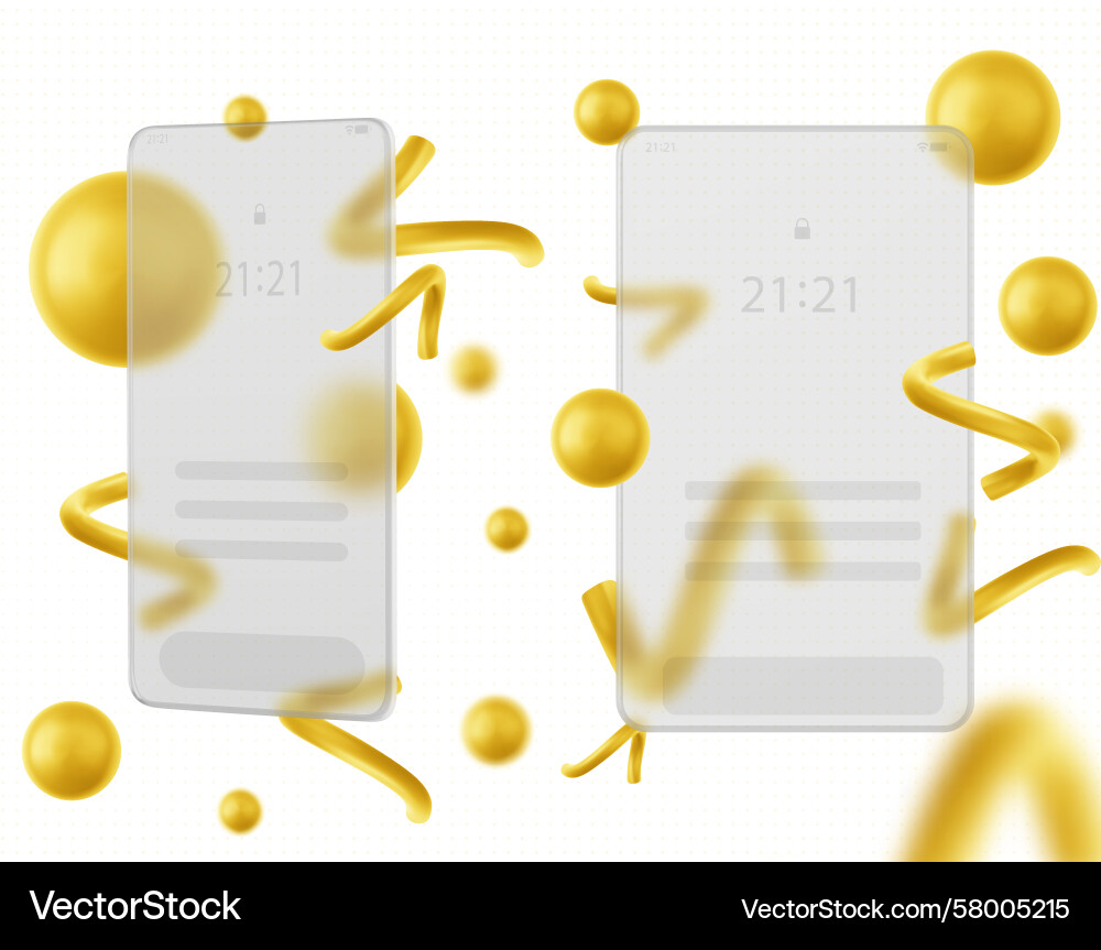 Mobile UI Screen Set Vector Image
