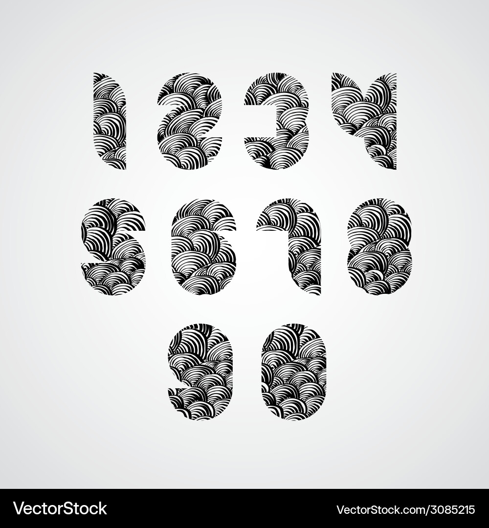 Modern simple shape stylized numbers Vector Image