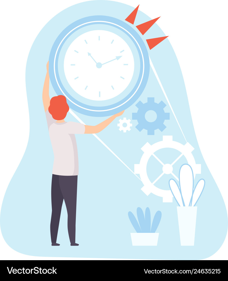 Office worker planning organizing controlling Office worker planning organizing controlling Vector Image