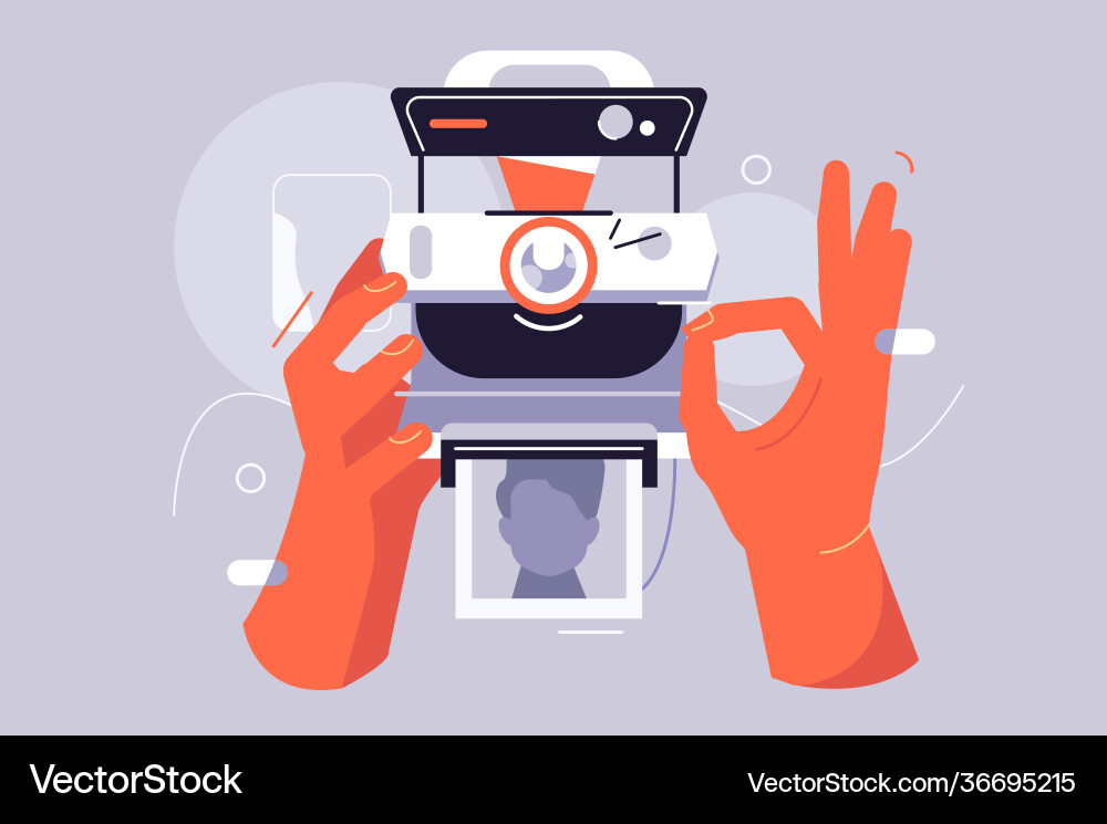 Old retro polaroid camera Old retro polaroid camera Vector Image