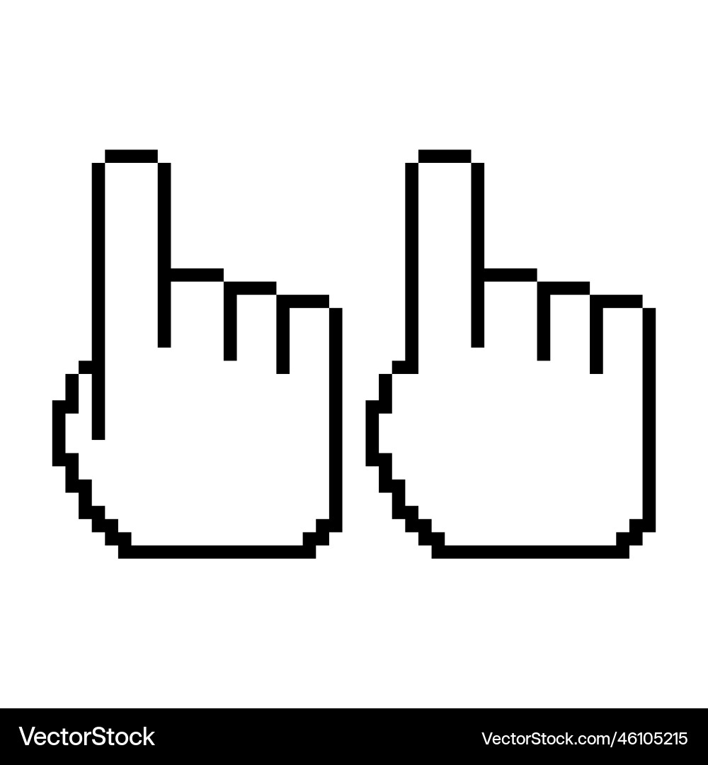 Satz von Finger-Pixel-Symbol Web Cursor klicken Maus Vektorbild