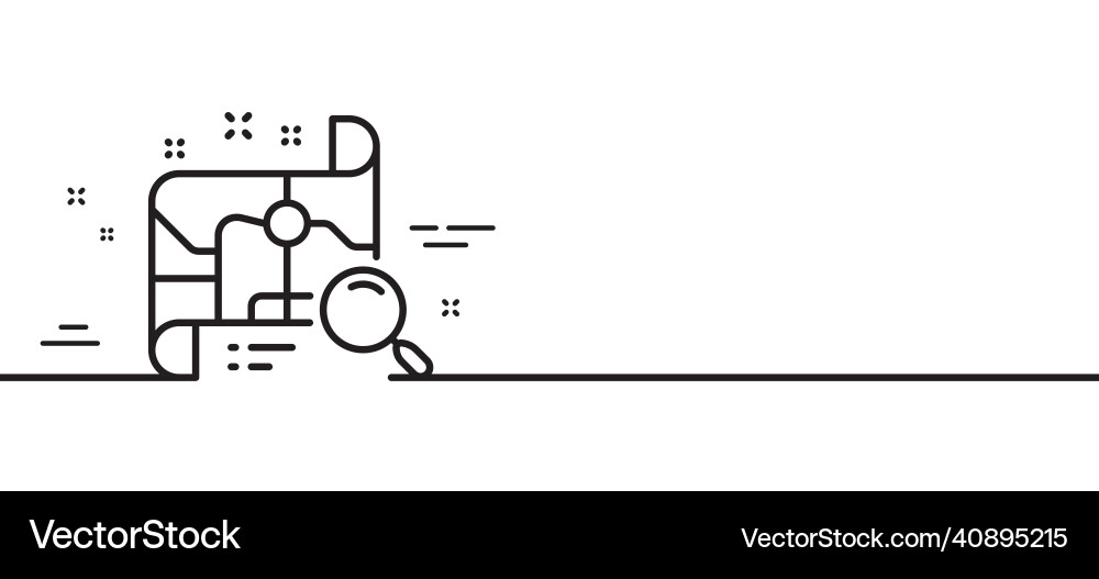 Search map line icon find location address sign Vector Image