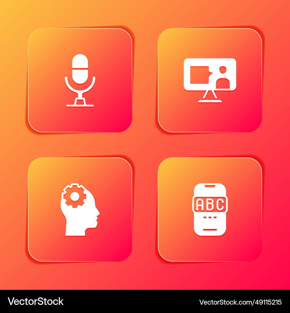 Set microphone voice device foreign language vector image