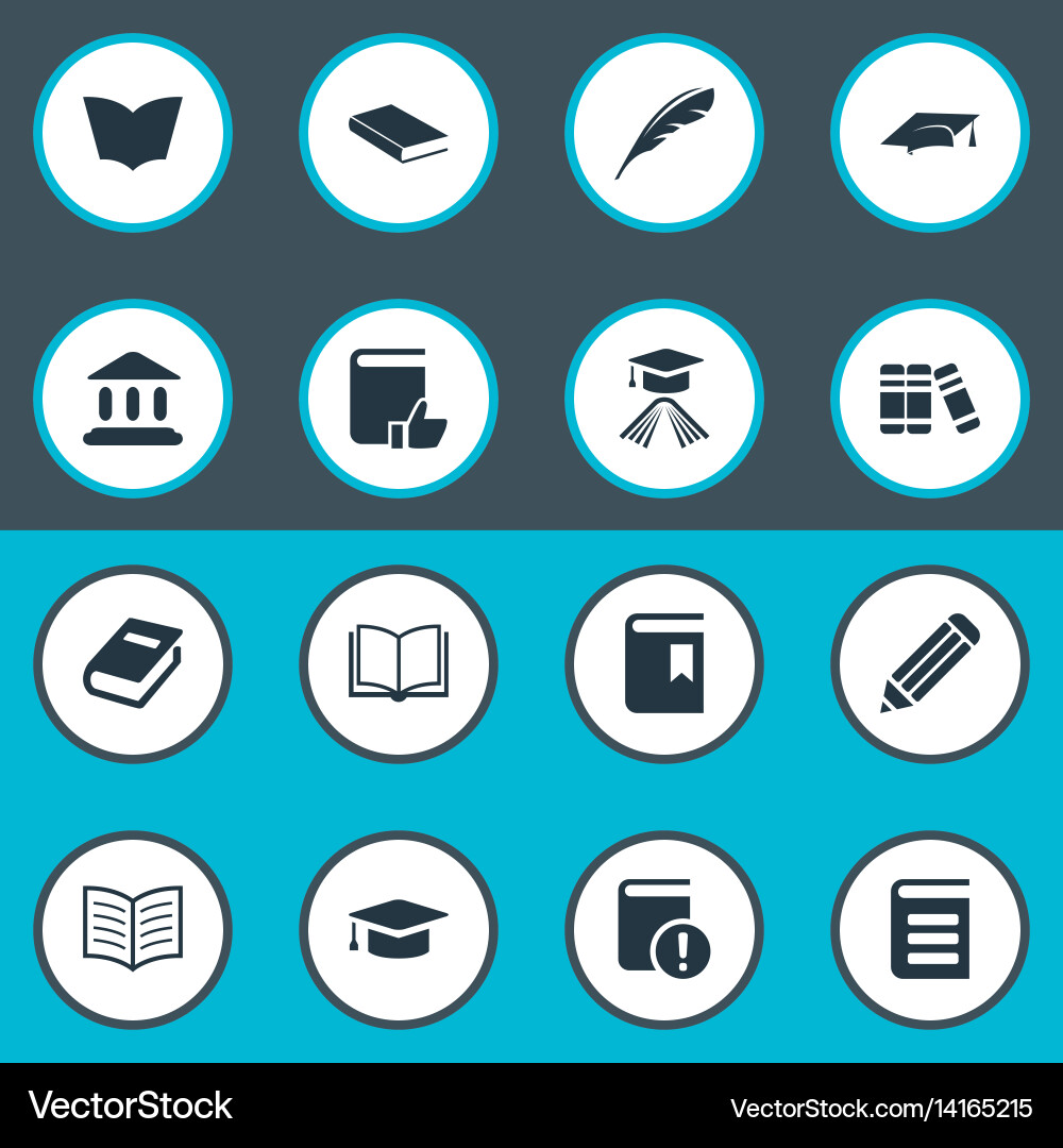 Set of simple reading icons vector image