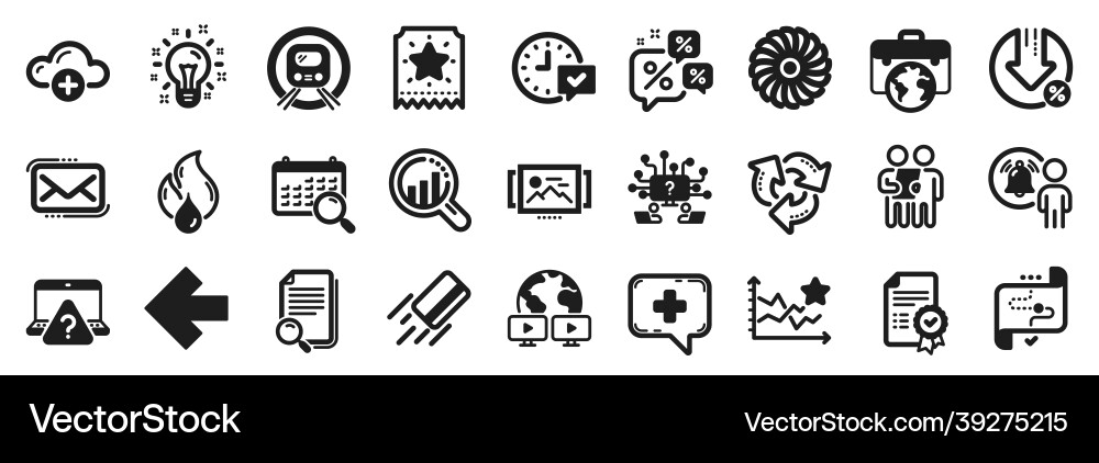 Set of technology icons such as target path Set of technology icons such as target path vector image