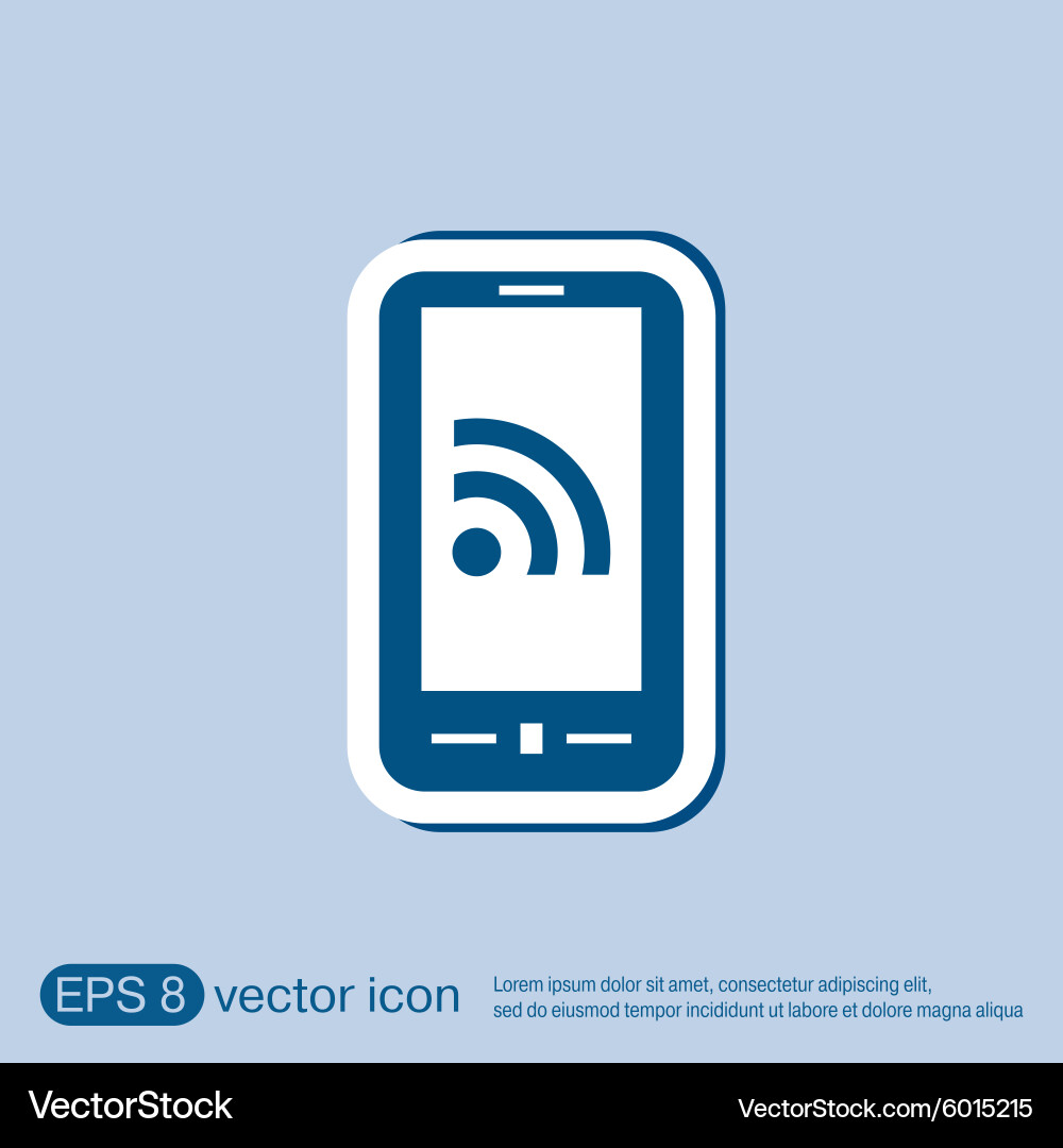 Smartphone with the symbol rss Vector Image