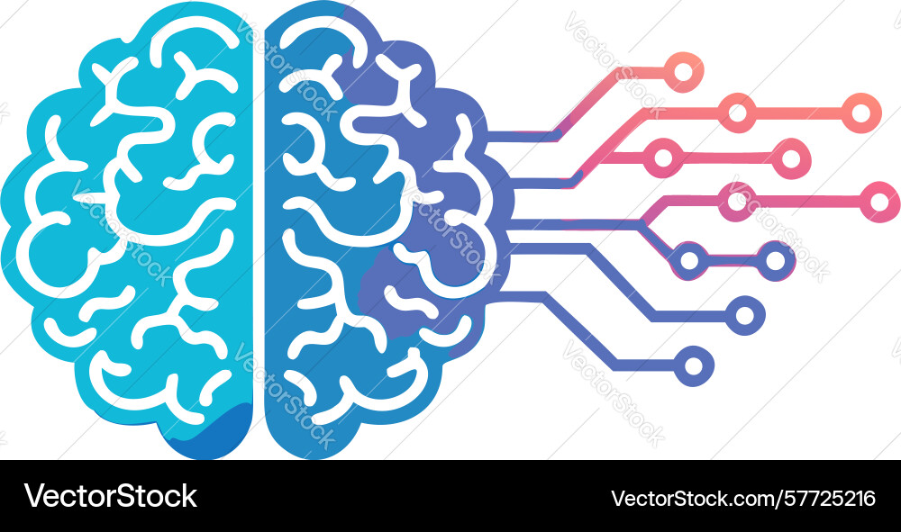 Brain circuitry abstract representation vector image