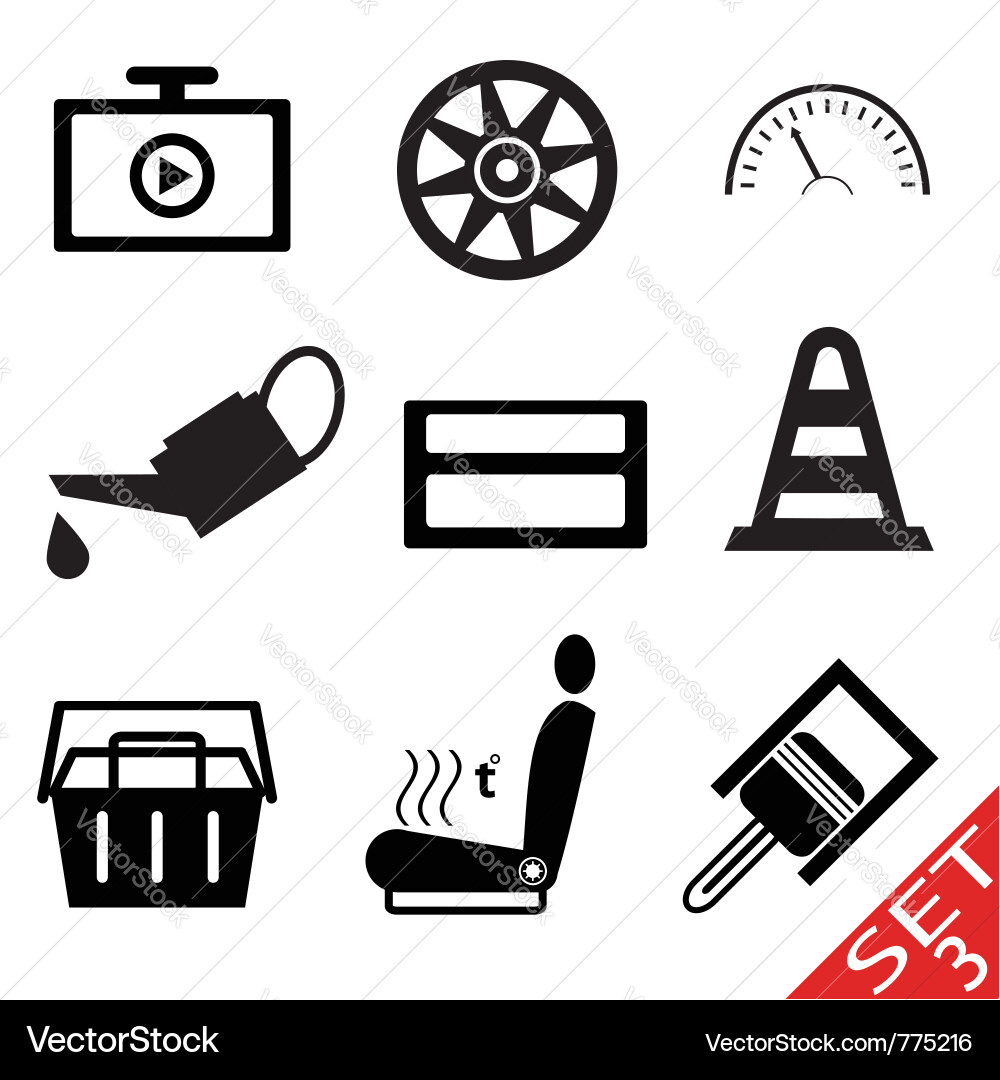 Car Component Icon Set Vector Image