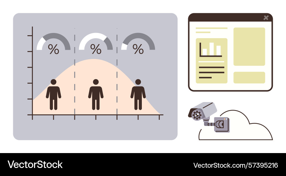 Data analysis process with graphs statistical Data analysis process with graphs statistical vector image