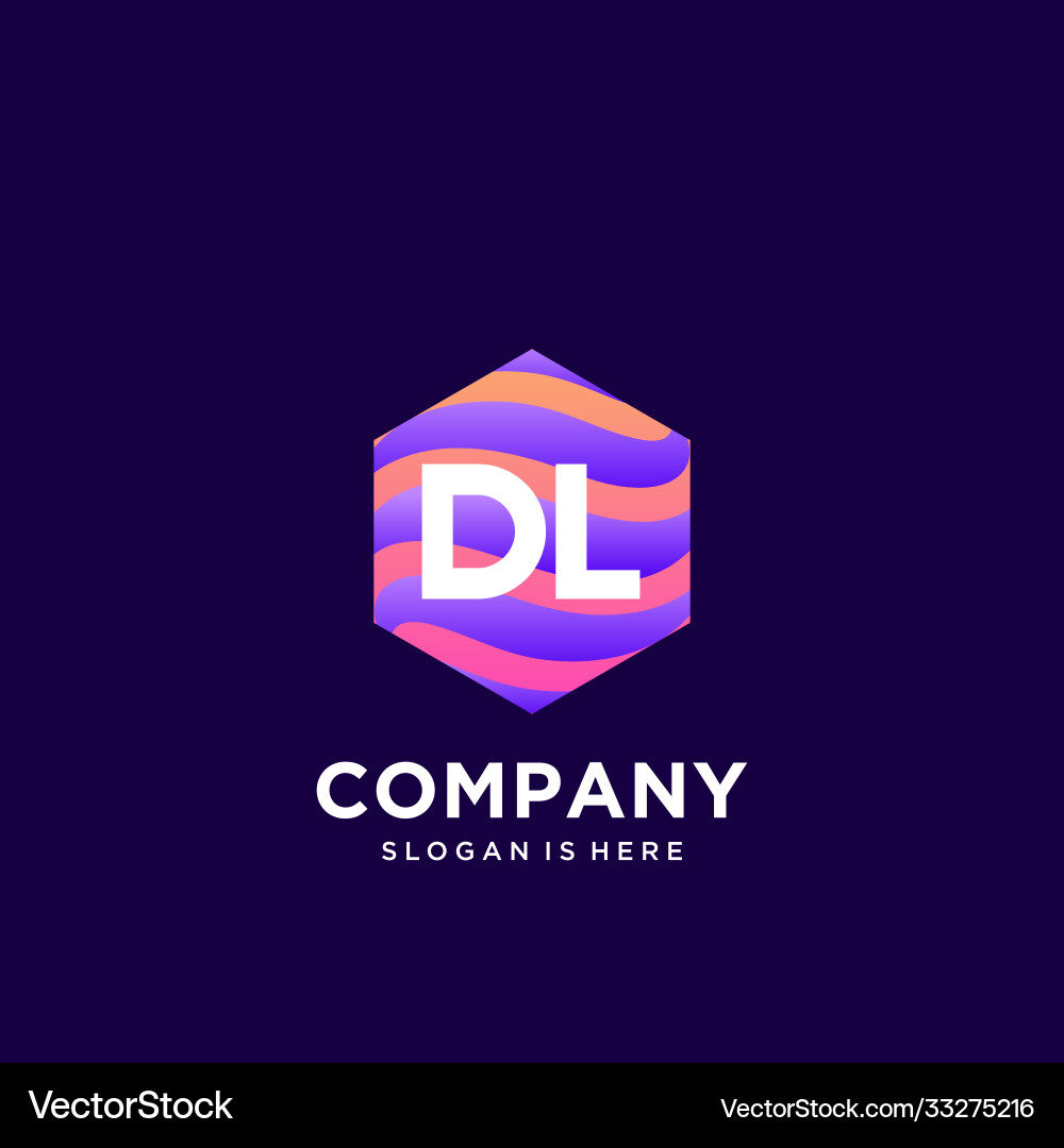 Dl initial logo with colorful template Dl initial logo with colorful template Vector Image