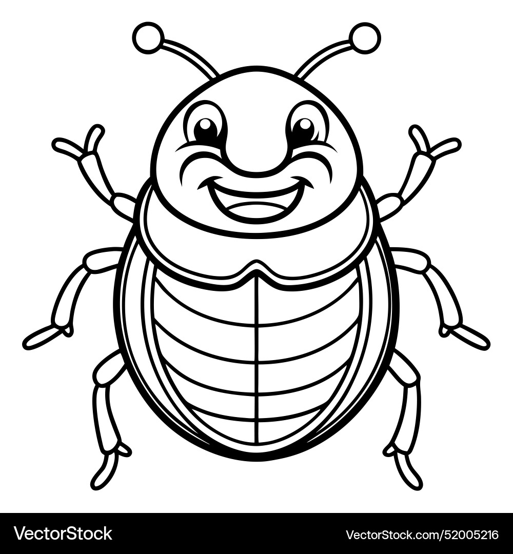 Dung beetle bug smiles icon Vector Image