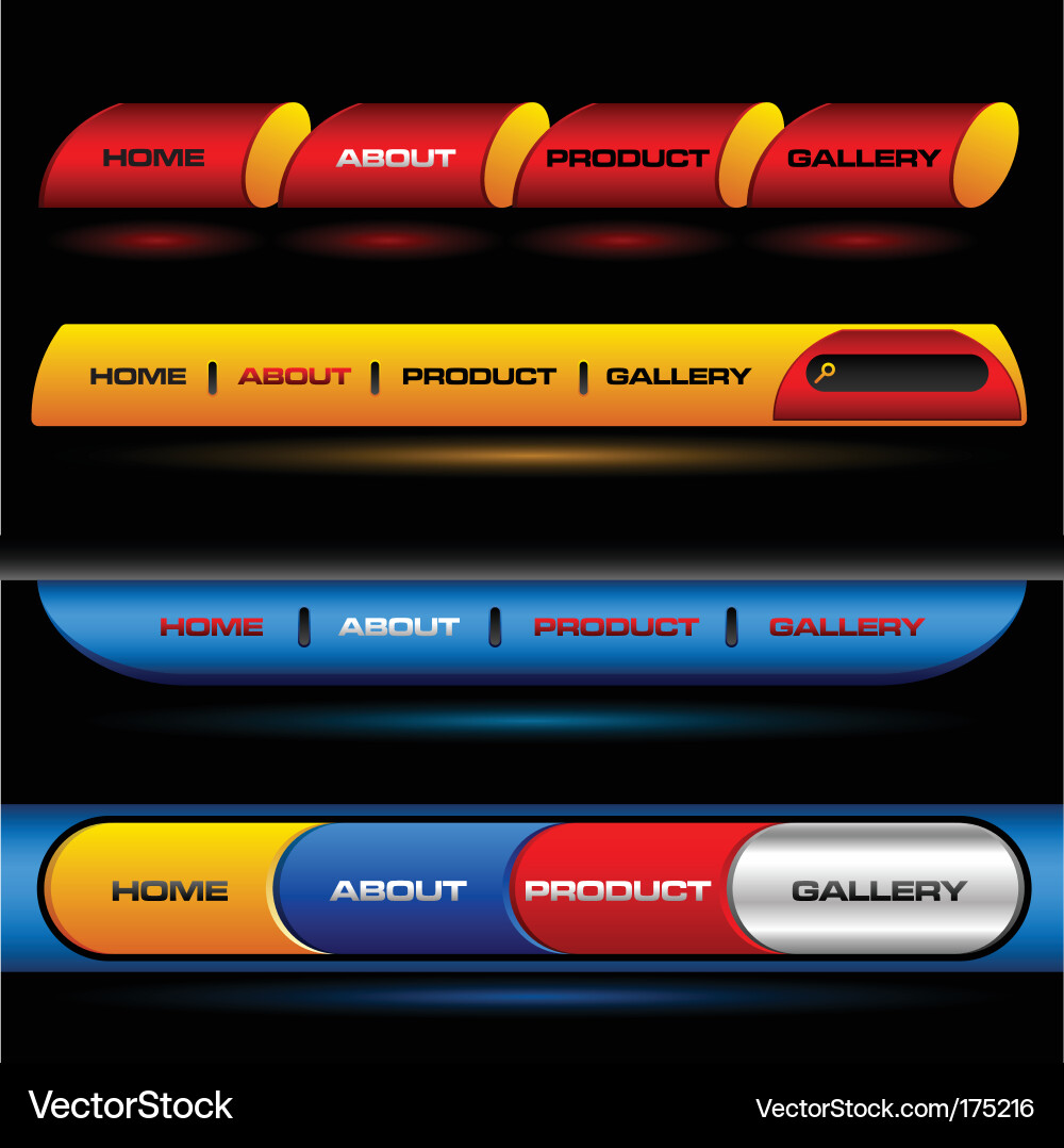 Editable website buttons Vector Image